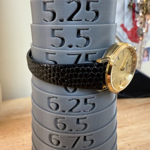 Bulova Gold-Tone Black Leather Analog Ladies Watch NOT TESTED - Picture 9 of 9